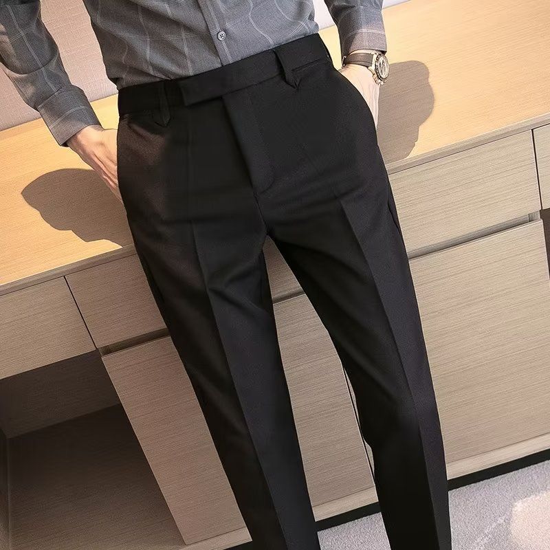 Men's Clothing British Style Men's Suit Trousers Handsome Formal Business Suit Trousers Spring And Autumn Slim Fit Drape Trousers_voghion.com