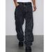 Herrenbekleidung Cleanfit Retro Snowflake Washed Jeans für Männer Robuste Distressed Ripple Pleated Vibe Straight Pants_voghion.com