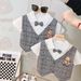 Pojkkostym, pojkar, bebisar, trendiga kläder, barnsommarkläder, björnrutig väst, kortärmat tvådelat set_voghion.com