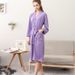 Spring and summer bathrobe women's thin waffle couple nightgown men and women summer three quarter sleeve Korean version bathrobe absorbent_voghion.com