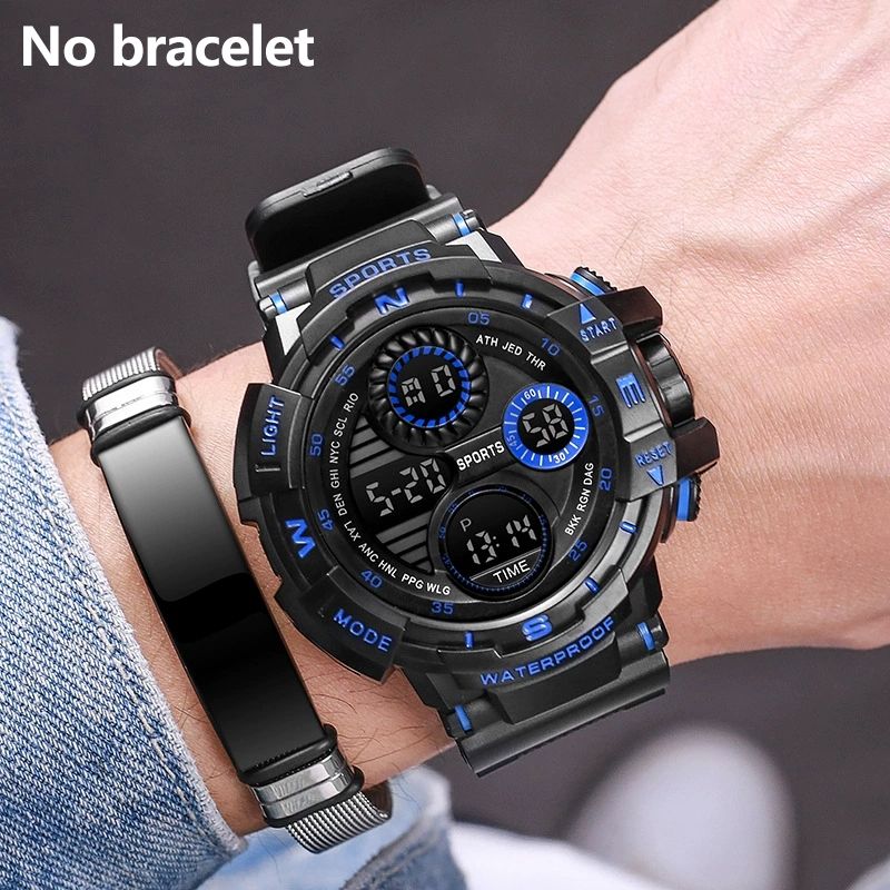 Black Digital Watch For Men Sports Watches Waterproof Outdoor Chronograph Hand Clock G Infantry Shock Student Wristwatch_voghion.com