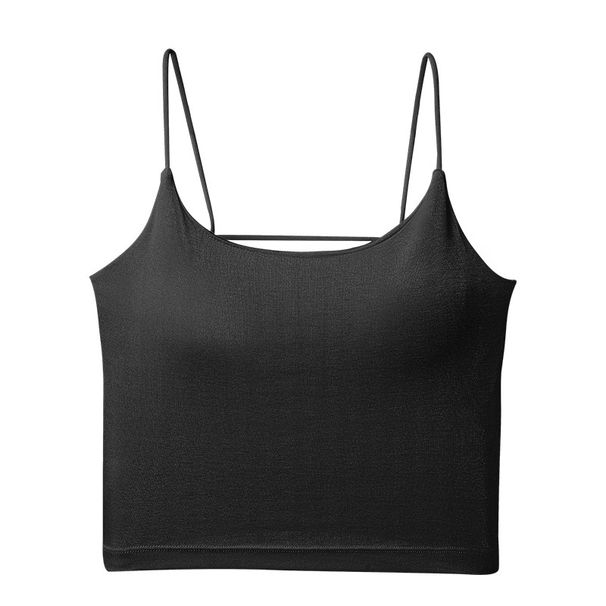 Orangefarbene innere orangefarbene Gas-Hosenträger für Frauen mit großem U, schönem Rücken, heißes Mädchen, Anti-Expositions-Gürtel, Brustpolster, integrierte Außenbekleidung, rückenfreie Weste_voghion.com