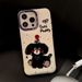 Cute graffiti black puppy iphone14 mobile phone case iphone15 silicone 11 for 13promax original 12_voghion.com