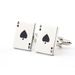 Gemelli da camicia alla francese in argento e nero con carta da gioco Gemelli da camicia Accessori per camicie Gemelli_voghion.com