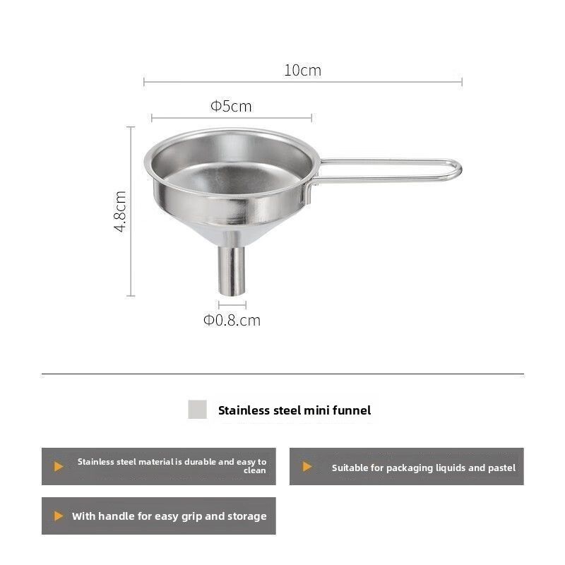 Thickened 304 Stainless Steel Funnel Household Kitchen Filter Oil Pouring Small Diameter Mini Dispensing_voghion.com