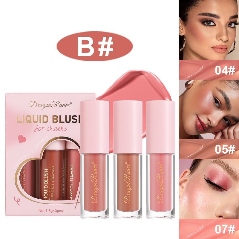 Liquid Blush Set - Waterproof And Sweatproof Blush, Matte Finish, For Brightening And Contouring, 3-Piece Lazy Person's Blush Set_voghion.com