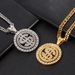 USD symbol gold coin rotating hiphop Cuban chain personality hip-hop men's necklace trendy accessories_voghion.com