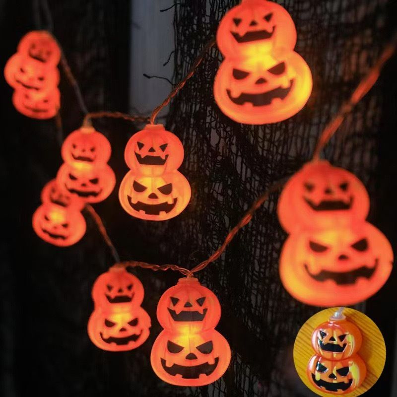 Decorazione per esterni a forma di zucca fantasma a LED, con luci colorate a forma di ragno e demone, per atmosfera, Halloween_voghion.com
