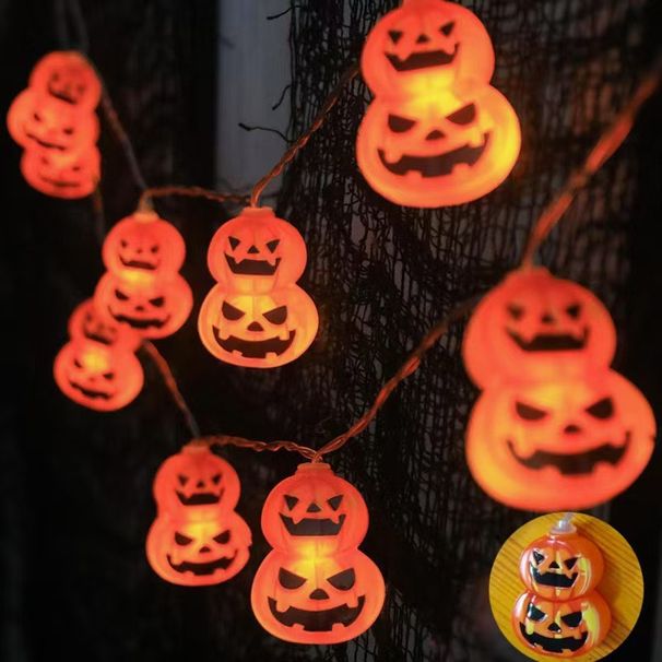 Decorazione per esterni a forma di zucca fantasma a LED, con luci colorate a forma di ragno e demone, per atmosfera, Halloween_voghion.com