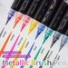 Shimmering Metallic Brush Pens For Calligraphy & Art - Soft Tip, Vibrant Colors, Ideal For Students & Artists (Set Of 8 Assorted Colors)_voghion.com