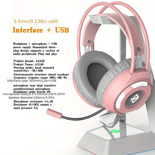 Interfaccia USB per giochi AZZ AX120, cuffie cablate, computer desktop, giochi, sport_voghion.com