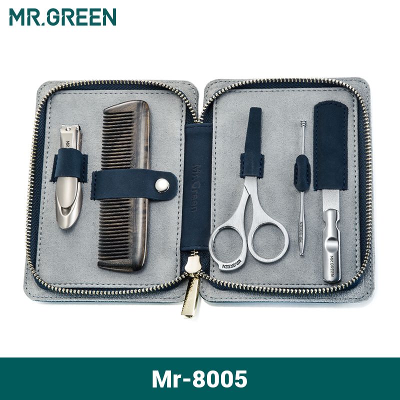 Manicure Set MR.GREEN Portable Business Style Personal Care Tools Hair Comb Nail Clippers  With Full Grain_voghion.com