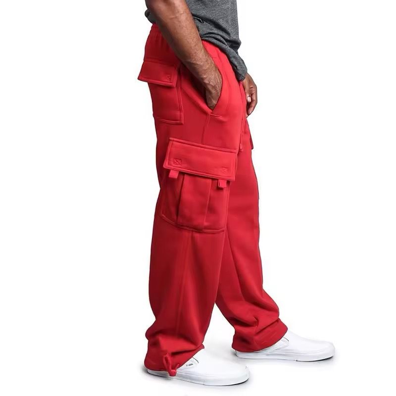 Herrenbekleidung Multi-Pocket-Arbeitshose Design Nische lockere Freizeithose_voghion.com
