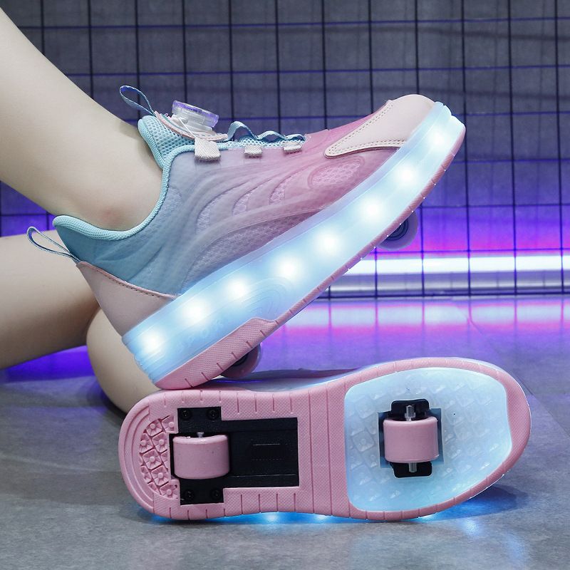 Scarpe da corsa per studenti, pattini a rotelle a quattro ruote per bambini, scarpe invisibili automatiche con ruote per ragazze, pattini per ragazzi all'ingrosso_voghion.com