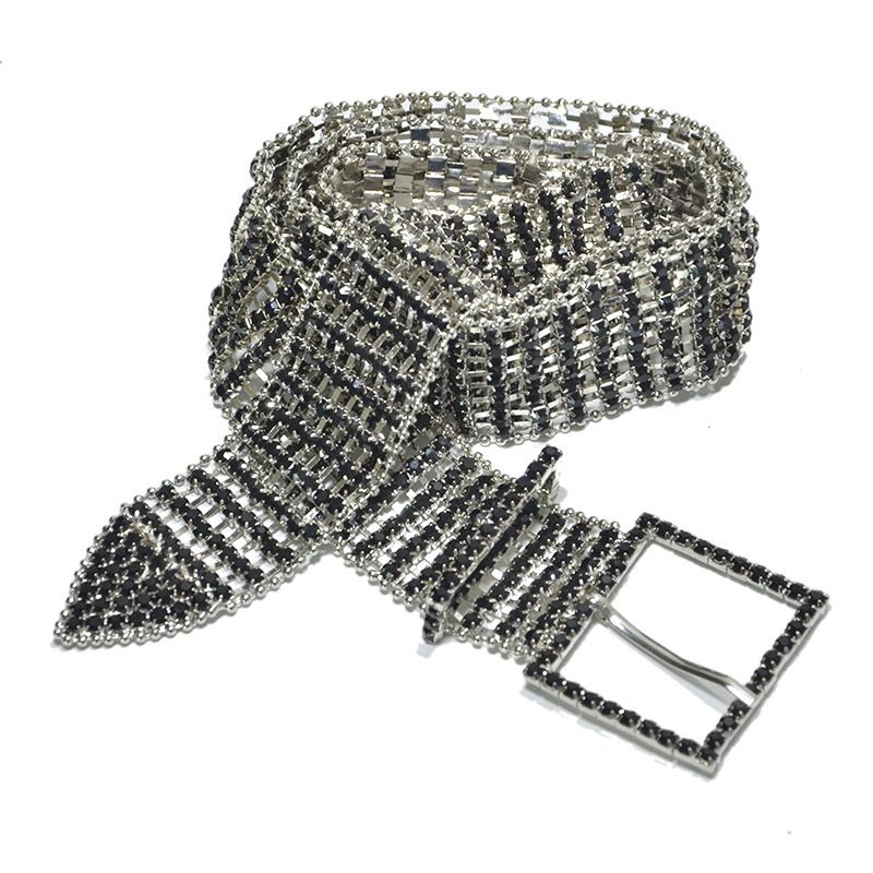 Luxus aachtreihig voll Diamant-Attachéiert Legierung Taillekette Accessoiren, laange Rockmantel, modesch Bauchtänzergürtel_voghion.com