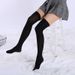 2025d L Size Cosplay Women's Solid Color Over-the-Knee Long Socks Velvet 120D Spring And Autumn Warm Thickened_voghion.com