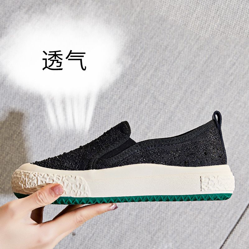 2023 sommer Neue Fischer Schuhe mit dicken sohlen Casual Atmungsaktive Einzelne Schuhe frauen flache flache schuhe frauen slip-on frauen schuhe flut_voghion.com