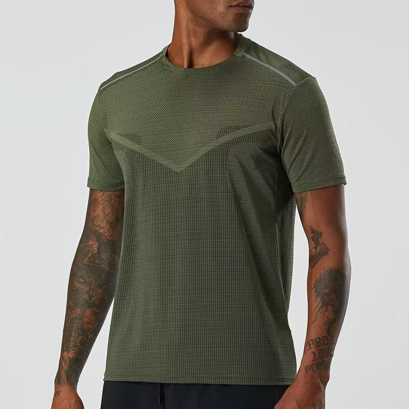 Herrenbekleidung Sport-T-Shirt Kurzarm Schnelltrocknende Oberteile Outdoor-Lauf-Fitnesskleidung Modedruck Freizeitkleidung_voghion.com