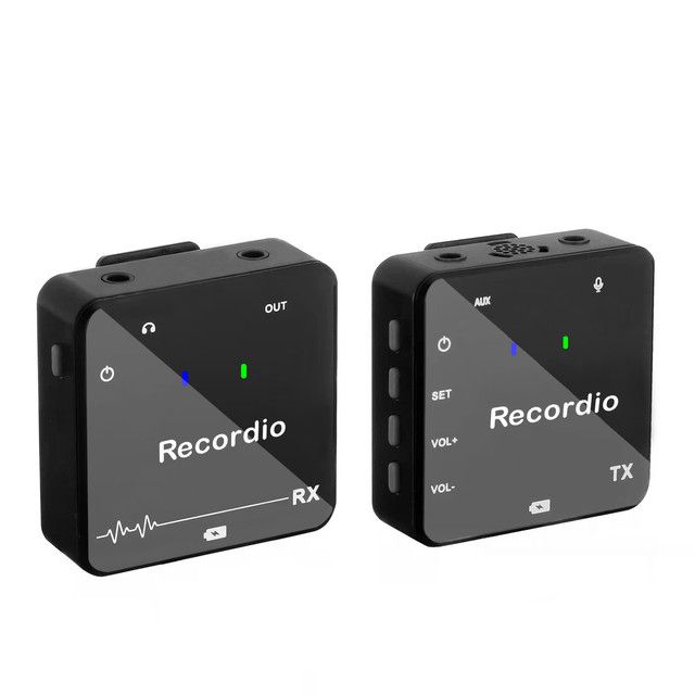 Wireless Lavalier Microphone with Transmitter Receiver Clip-on Mini Lavalier Mic for Smartphone DSLR Camera DV Vlog Recording_voghion.com