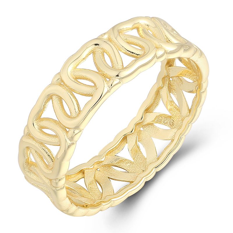 Moda Personalità Punk Hip Hop Anello a catena Anello con diamanti Anello geometrico vuoto Anello semplice Anello a croce_voghion.com