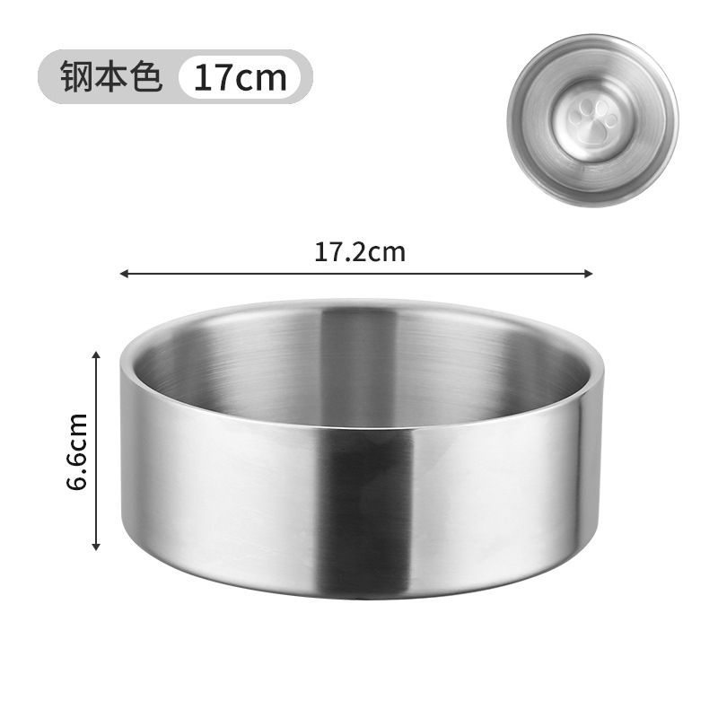Gamelle anti-glouton à double compartiment en acier inoxydable 304 pour chien, grande capacité, avec fond antidérapant pour éviter que les animaux ne la renversent._voghion.com