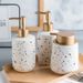 Nordic Terrazzo Ceramic Dispenser Bottle Set – Refillable Soap, Shampoo & Lotion Pump Bottles (3-Piece, Handmade Matte Glaze, Hotel & Home Decor)_voghion.com