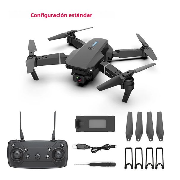 Mini drone E88 Pro con doppia telecamera 4K Wi-Fi FPV grandangolare HD mantenimento altezza RC pieghevole quadricottero per bambini regali_voghion.com