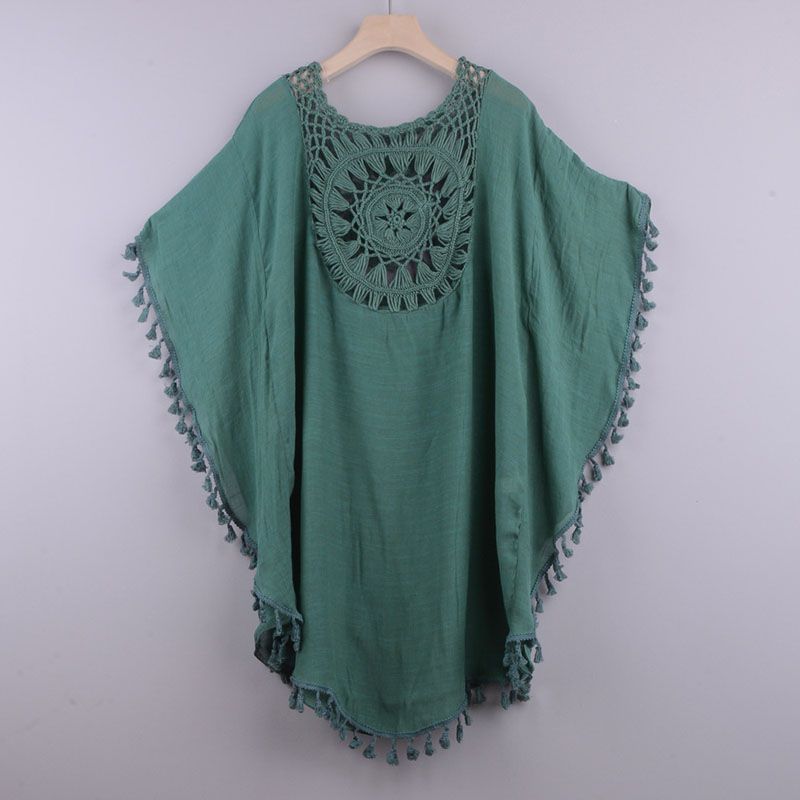 Abbigliamento da spiaggia con protezione solare in pizzo largo per le vacanze a Sanya, Thailandia_voghion.com