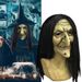 Set mască de bătrân, perucă pentru petrecere de Halloween de Ziua Păcălelilor, mască de vrăjitoare cu față de bunică_voghion.com