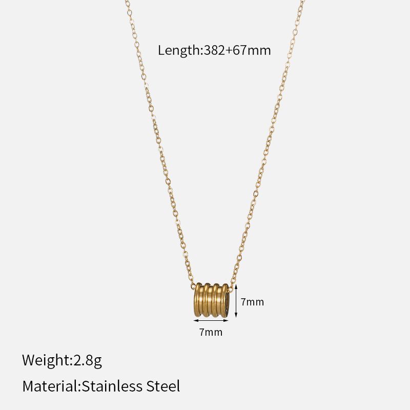 Gioielli all'ingrosso Stile semplice Stile classico Colore solido Acciaio inossidabile 304 Placcato oro 14K Collana con ciondolo intarsiato_voghion.com