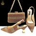 Elegant women's shoes and bag set Pointed striped high heels Suitable for banquets and daily life Exquisite and simple_voghion.com