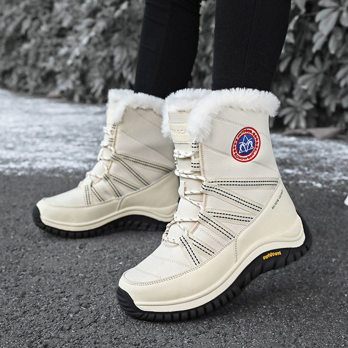Women's Winter Snow Boots, Warm And Cozy, Outdoor Travel Shoes, Snowproof And Non Slip, Fleece Lined And Thickened High Top Boots._voghion.com