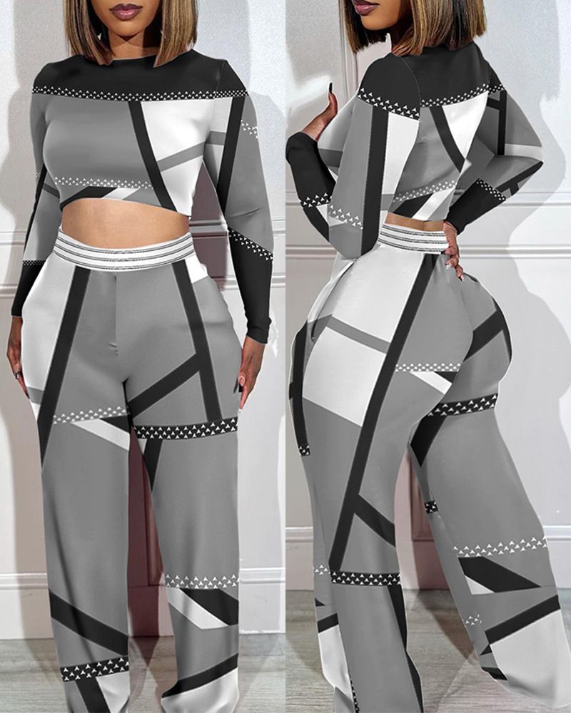 Mode populaire sangle épissage hauts décontractés + pantalons_voghion.com