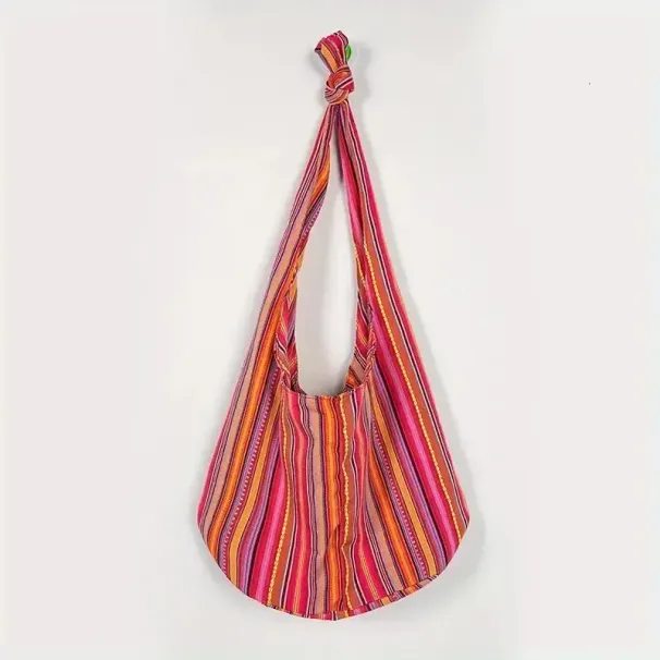 Fashion Bohemian Canvas Shoulder Crossbody Womens Large Capacity Versatile Ethnic Style Shopper Tote Bag 250707_voghion.com