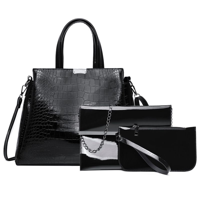 Damen Mutter und Kind Tasche Mehrteiliges Set Herbstmode Krokodil Muster Handheld Schulter Messenger Bag_voghion.com