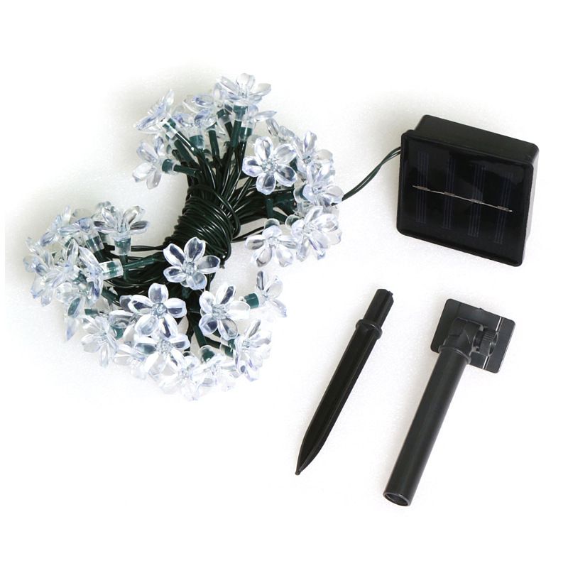 Outdoor Artificial Cherry Blossom String Lights – Waterproof LED Fairy Lights For Garden, Patio & Tree Decor, Warm White & Pink Romantic Ambiance_voghion.com