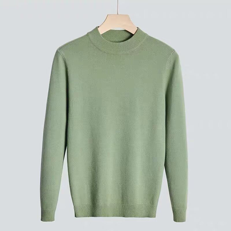 Schwerer Strickpullover im Herrenstil, Langarm-T-Shirt, lockere Passform, Rundhalsausschnitt, unverzichtbar für den Lagenlook_voghion.com