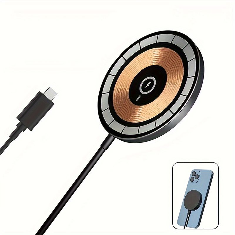 Chargeur sans fil magnétique, chargeur sans fil à charge rapide 15W, pour IPhone 15/14/13/12/11 Pro Max/XR/XS MAX/X/8 Plus, pour Galaxy S23/S22/S21/S20, pour _voghion.com
