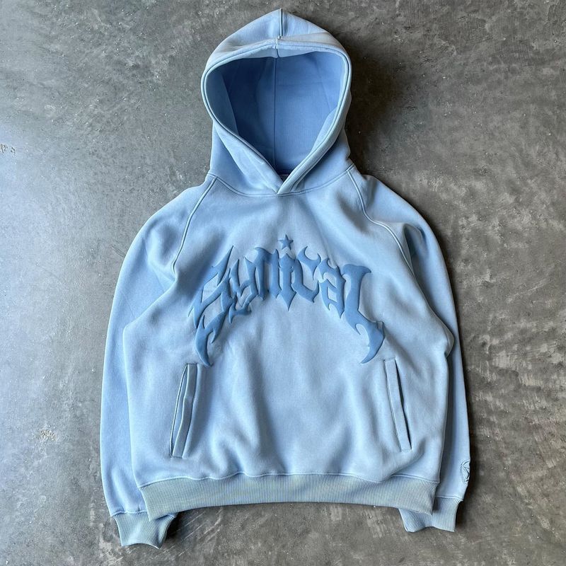 Felpa con cappuccio da uomo 2024 Nuovo maglione americano con cerniera Lettera gotica con stampa stelle Felpa con cappuccio da uomo alla moda Esterno casual_voghion.com