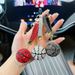 Nuovo ciondolo creativo per decorazione borsa con portachiavi per auto con diamanti incastonati in argilla, versione coreana, a forma di pallone da basket_voghion.com