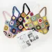 Borsa a tracolla patchwork multicolore realizzata a mano all'uncinetto da designer - Artigianato di ispirazione etnica_voghion.com