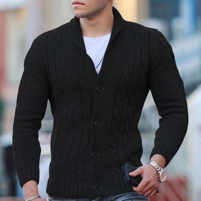 Herbst 2022 Neue Herrenmode Britischen Polo Top Feste Taste Dünne Strickjacke Mantel Männer_voghion.com