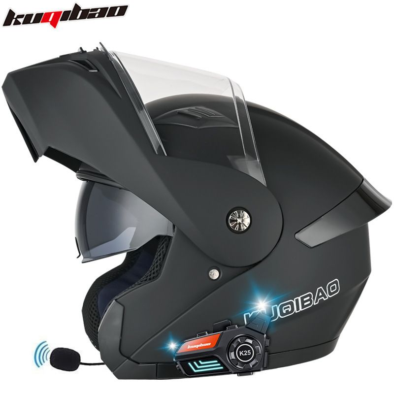 Dual Visor Modular Motorcycle Helmet With Bluetooth K25 - ABS Shell, Long Battery Life, 3C Certified_voghion.com