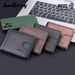 Nuevo tarjetero para hombre Baellerry, sencillo, con ranuras para varias tarjetas, billetera de fibra de carbono de dos pliegues, billetera con cepillo antirrobo_voghion.com