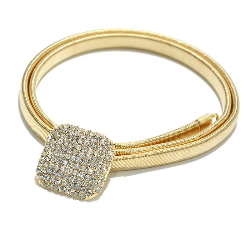 Taobao New Korean Edition Simple Metal Spring Chain Dame dekorative Water Diamond taljebælte_voghion.com