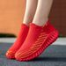 Green Platform Knit Sneakers Men Women Trainers Breathable Socks Men's Running Shoes Comfortable Slip-on Women's Sports Shoes_voghion.com