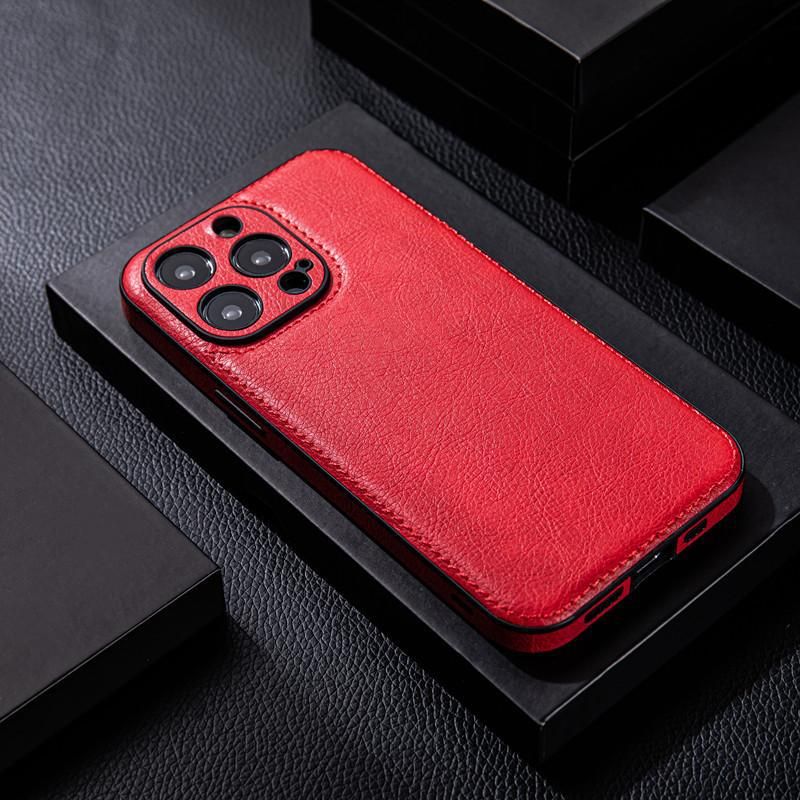 Phone Case & Covers 15promax Mobile Phone Case High End Leather Suitable For IPhone14 High End 13 Anti Fall Leather Grain 12 Leather Case_voghion.com