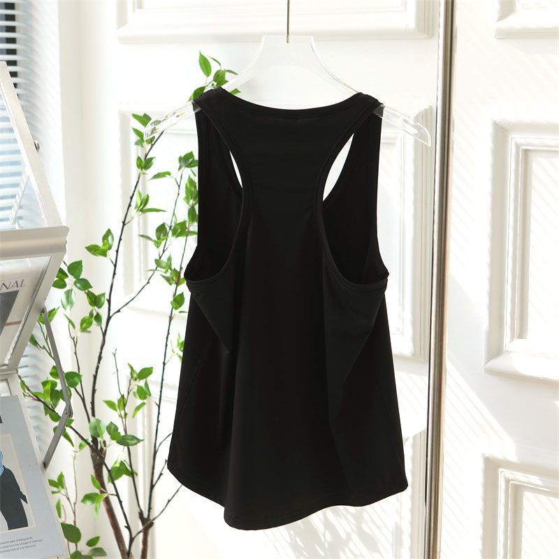 Yoga Women's Sleeveless T-shirt Summer Running Outer Wear Quick-drying Sports Racer Vest Loose Breathable Fitness Top_voghion.com