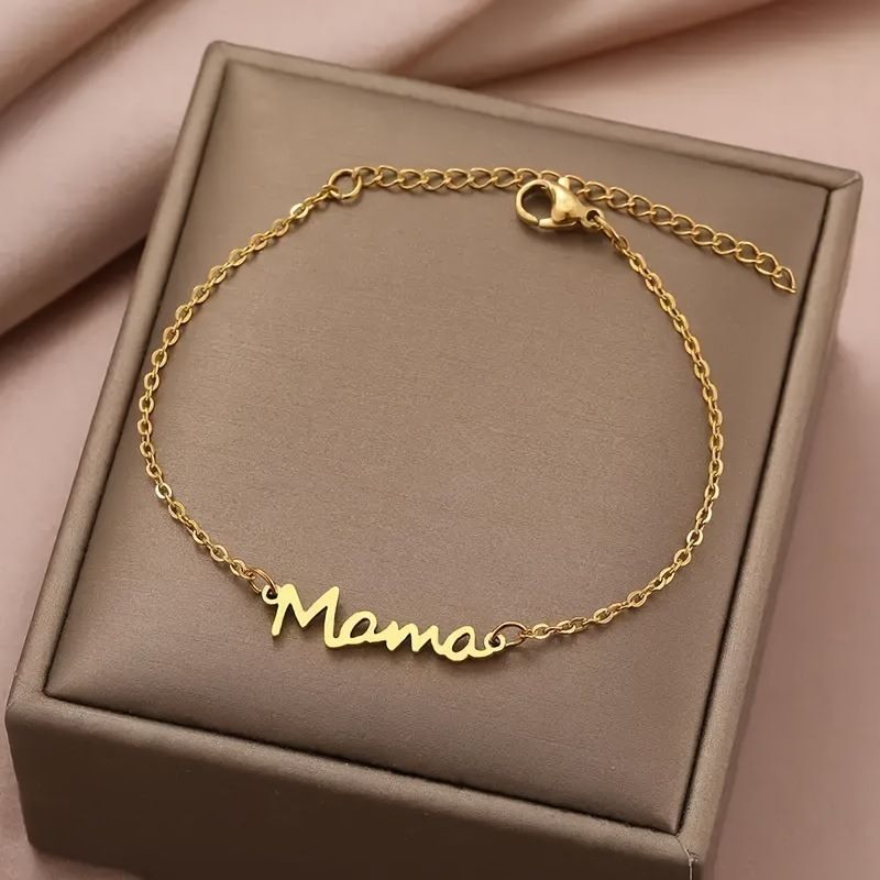 Bracelet lettre Mama pour femme, tendance 2025, cadeau idéal pour la fête des mères_voghion.com