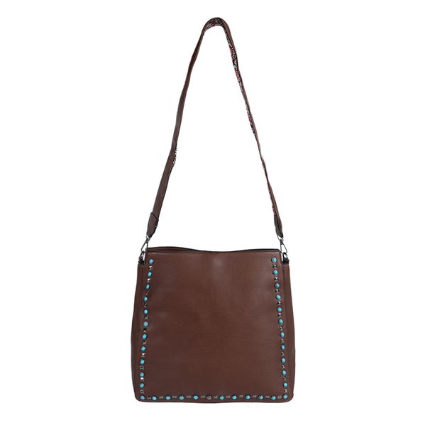 Borsa a tracolla per chitarra da donna in PU con rivetti speciali, 21 stili_voghion.com